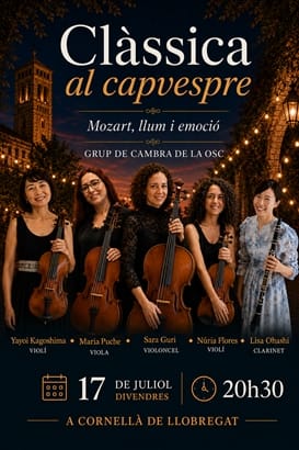 Classica al Capvespre: Cordes i clarinet. Mozart, llum i emocio