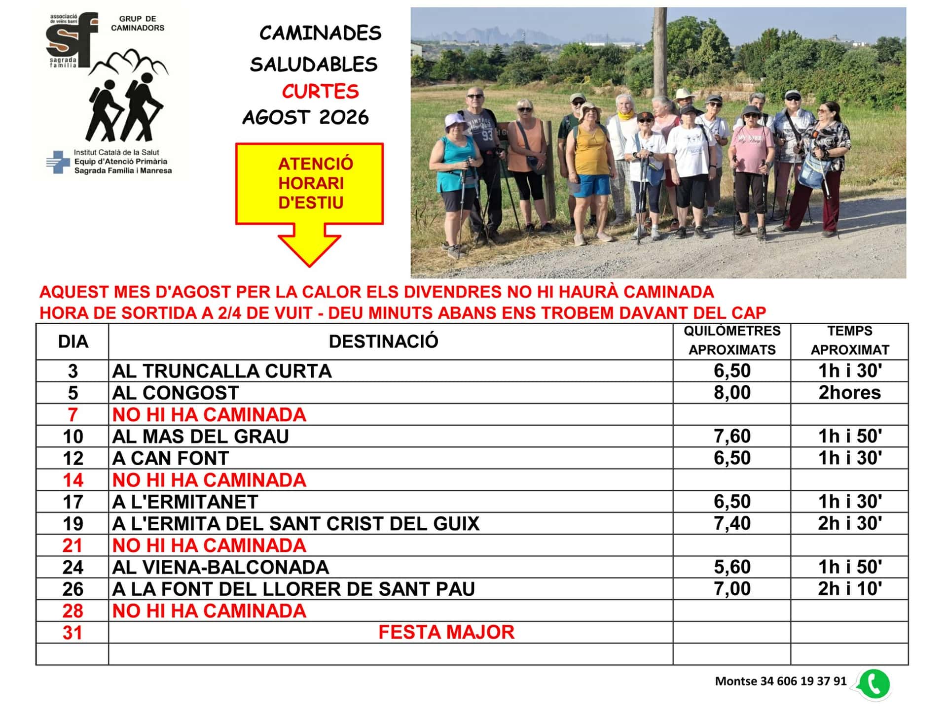Caminatas saludables (cortas)
