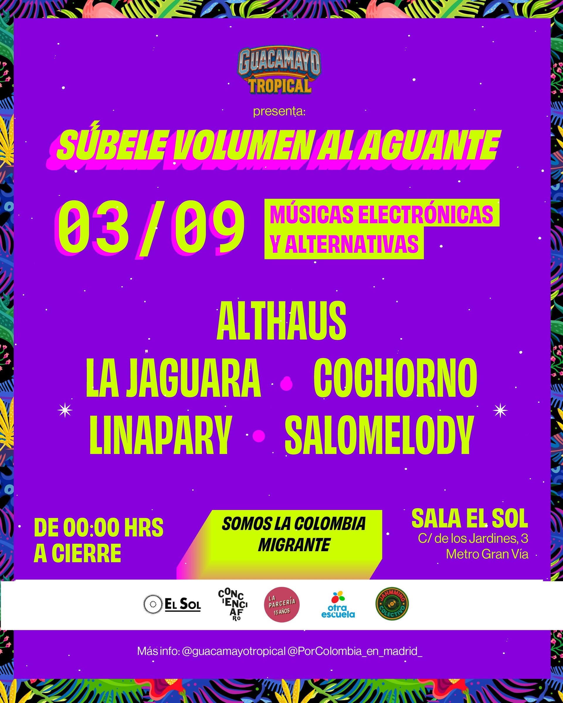 Guacamayo Tropical presenta: Súbele Volumen al Aguante (CLUB)