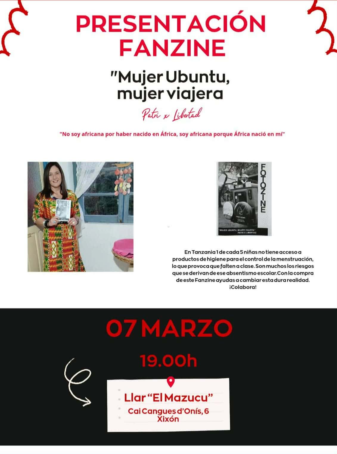 Presentación del fanzine 'Mujer Ubuntu, mujer viajera'