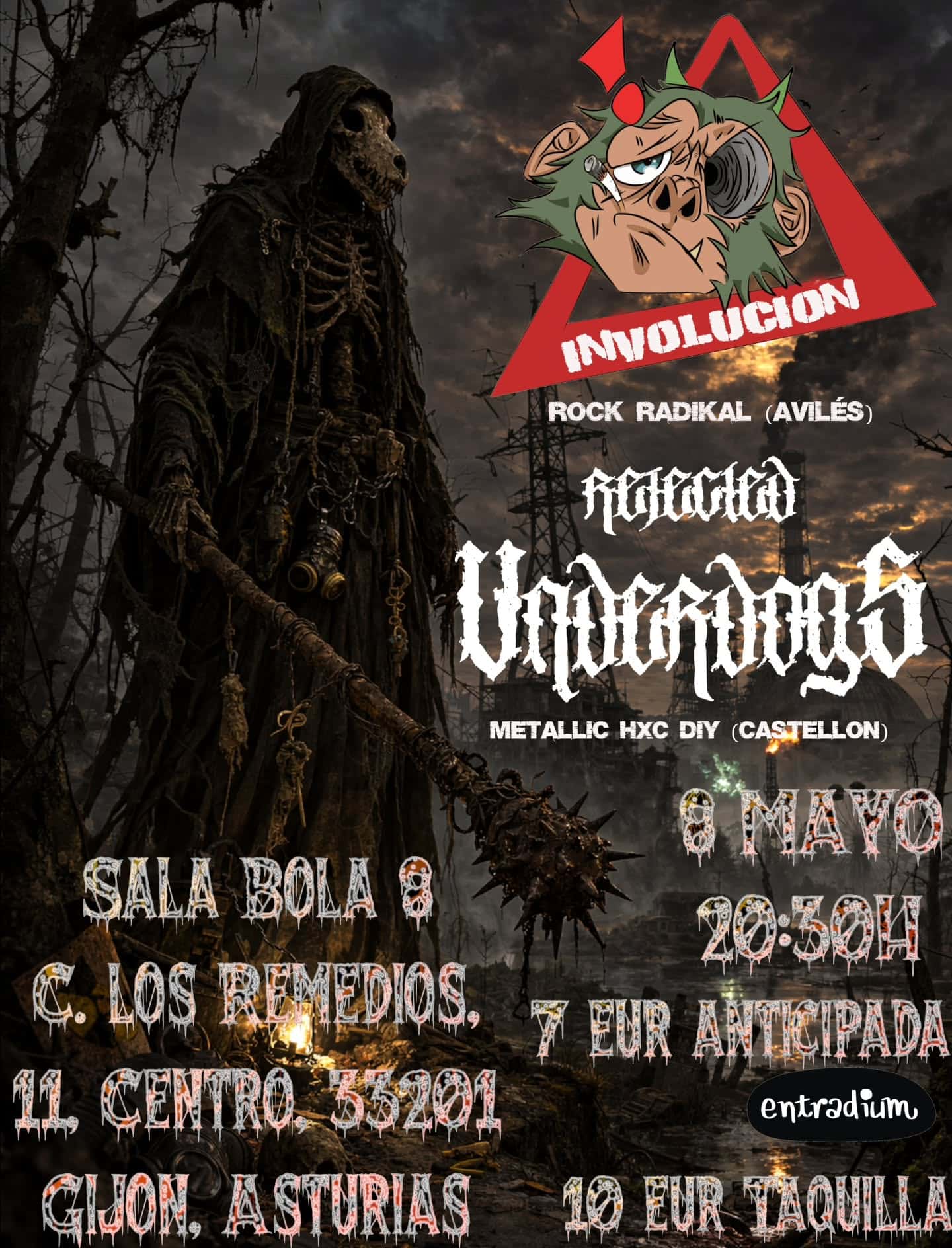 Concierto de Rejected Underdogs e Involución