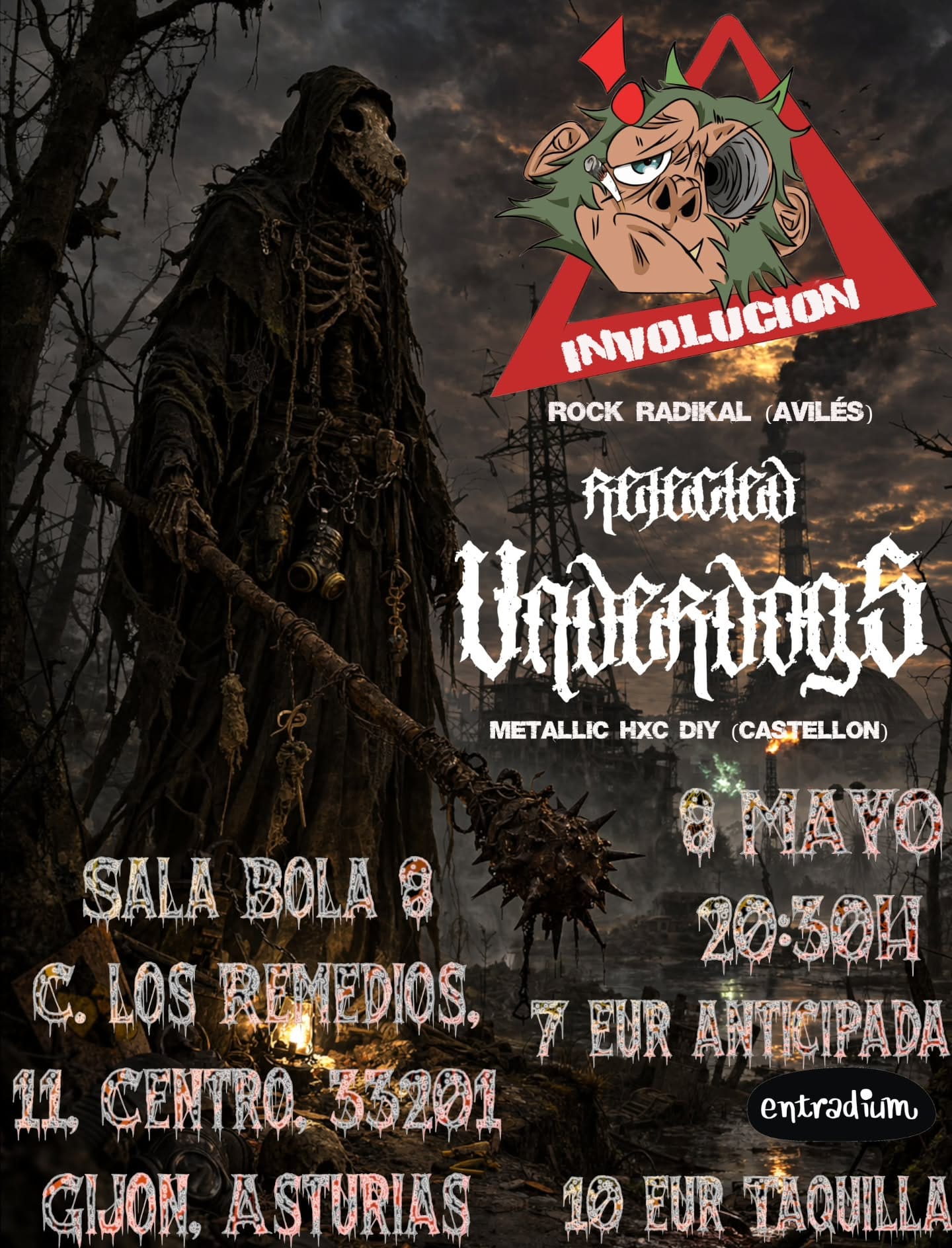 Concierto de Rejected Underdogs e Involución