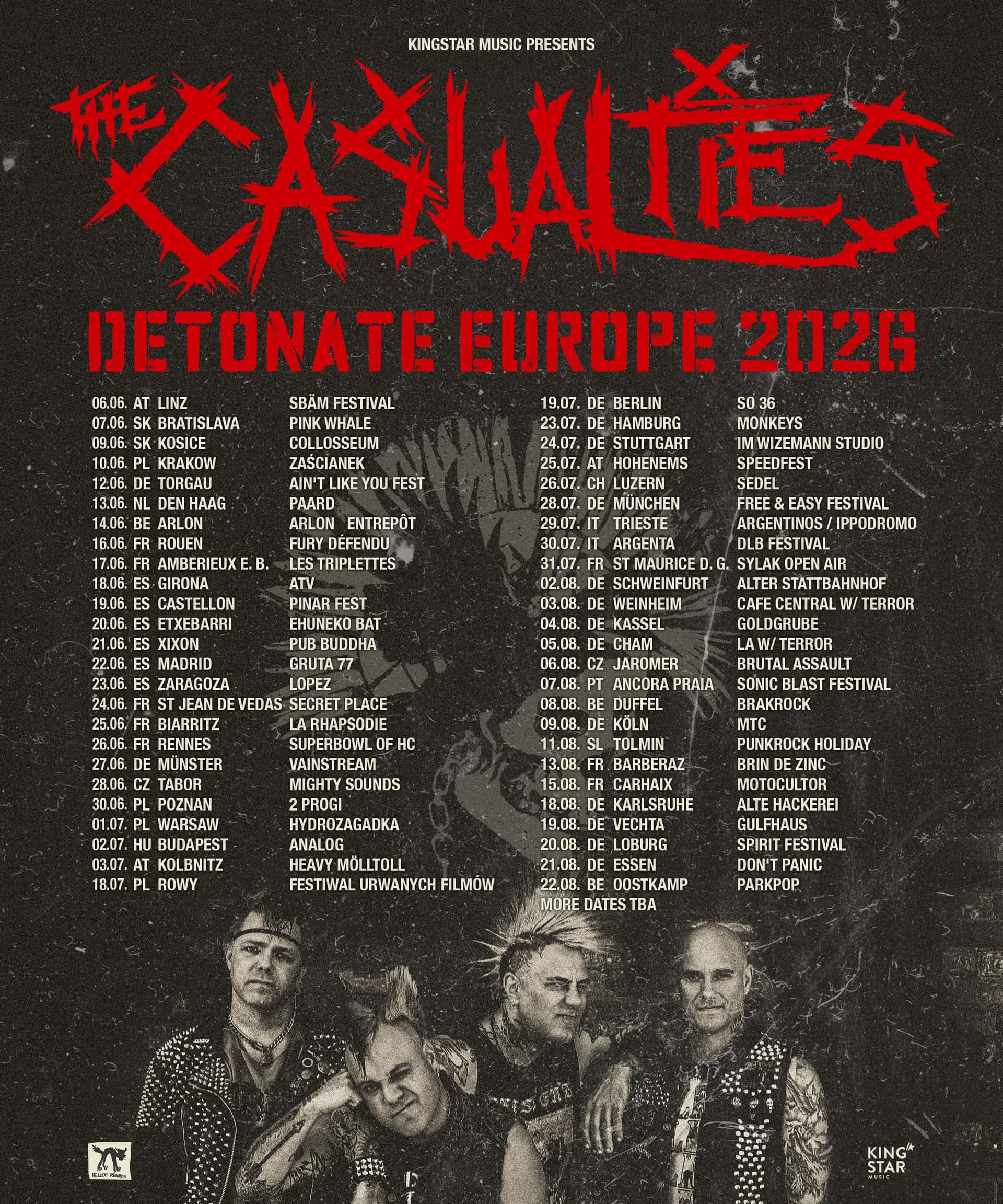 The Casualties en Gijón - Gira Detonate Europe 2026