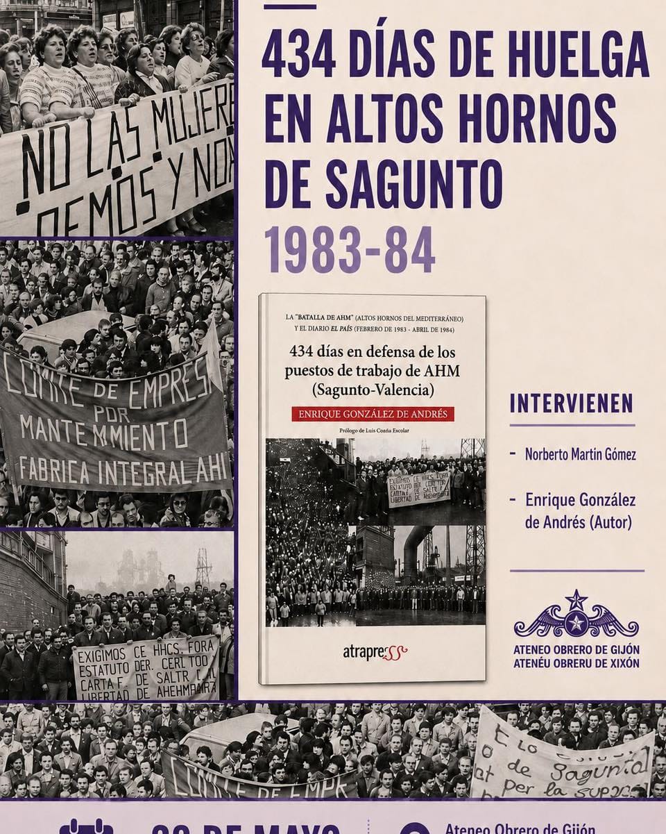 Presentaci贸n del libro '434 d铆as en defensa de los puestos de trabajo de AHM'