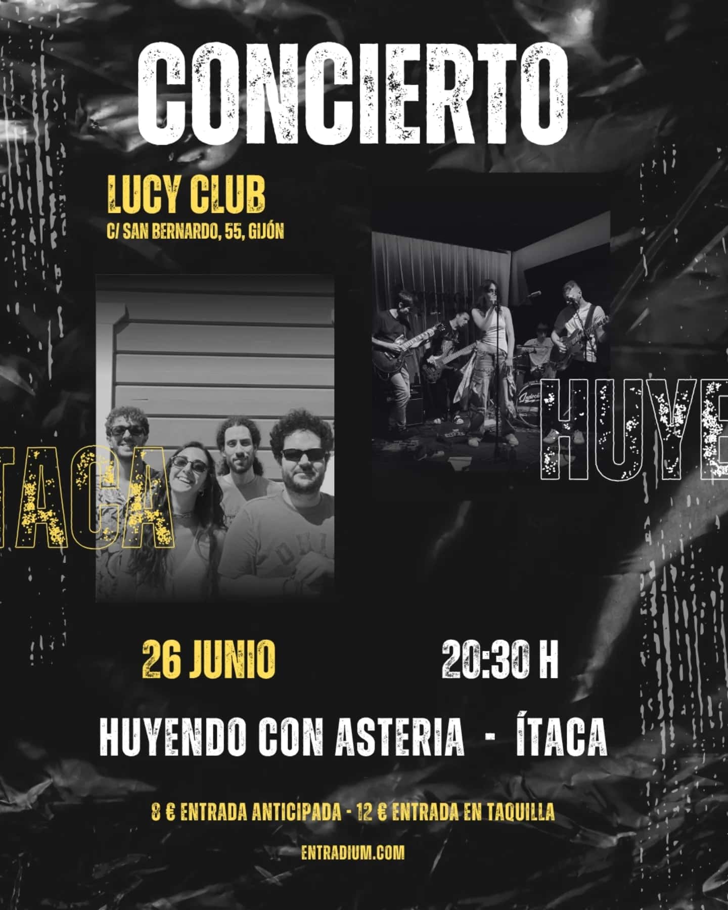 Concierto de Huyendo con Asteria e Ítaca