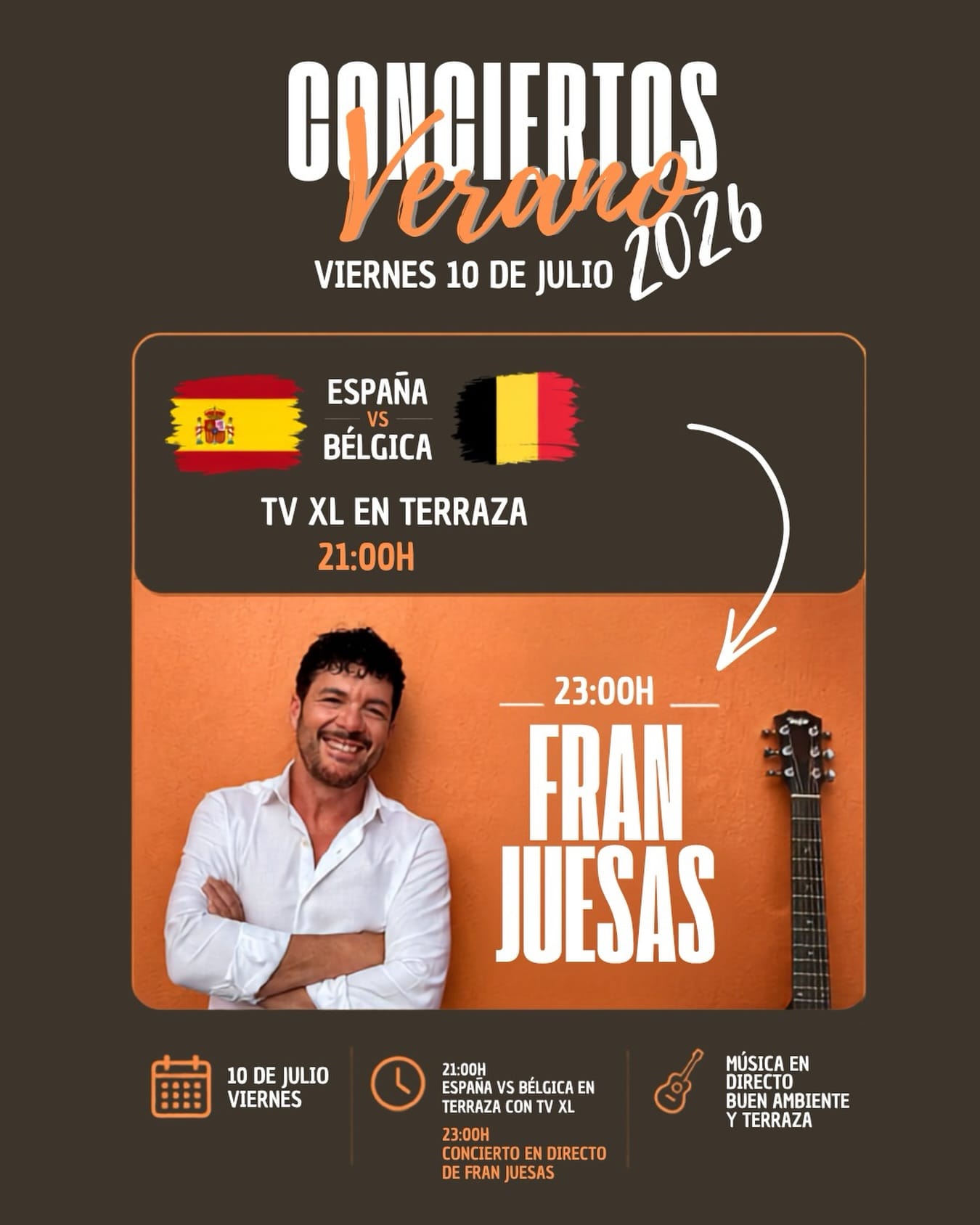 Partido España vs Bélgica en pantalla XL