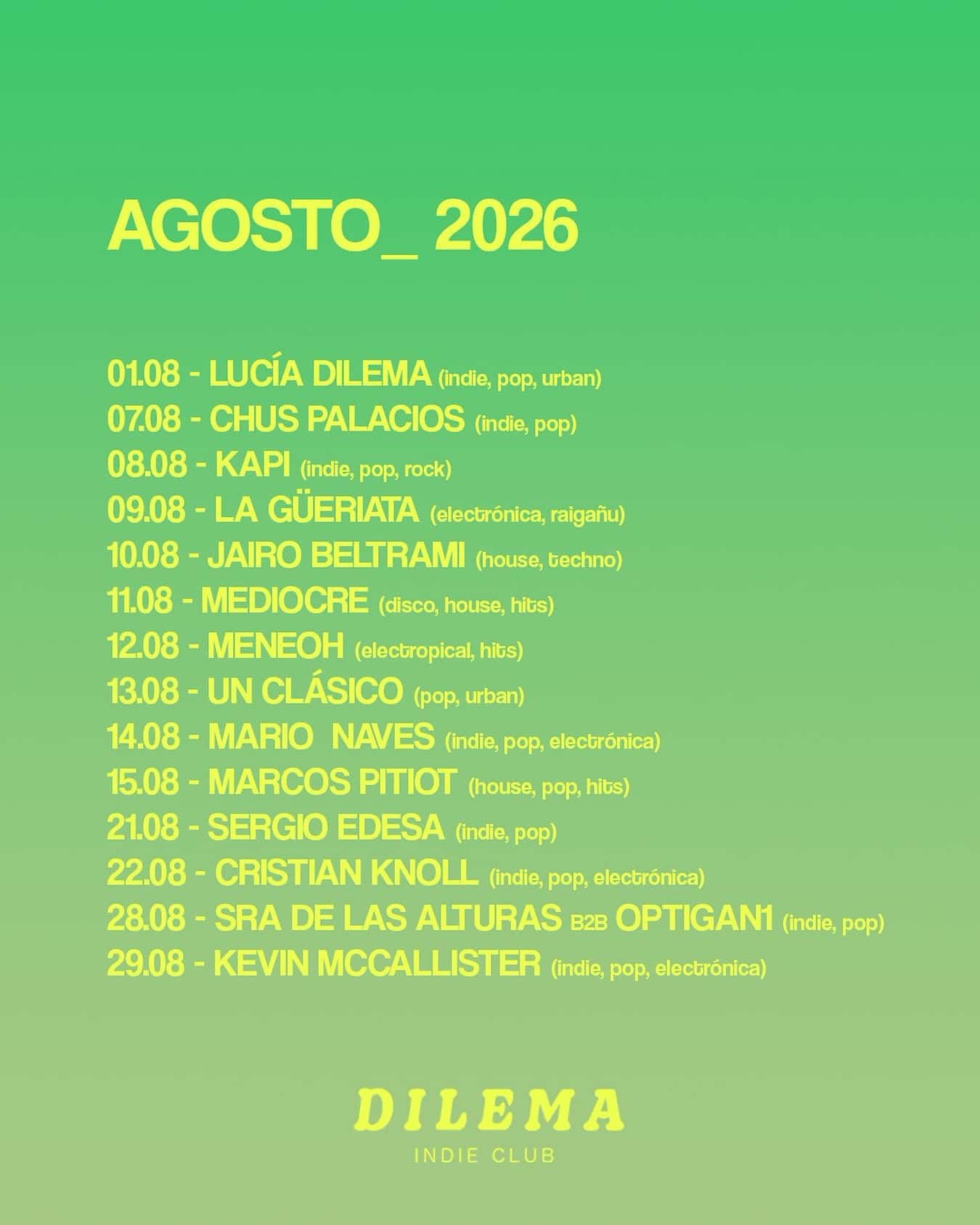 Sra de las Alturas B2B Optigan1 en Dilema Indie Club