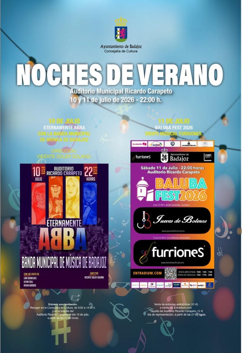 Noches de Verano en el auditorio Ricardo Carapeto 2026