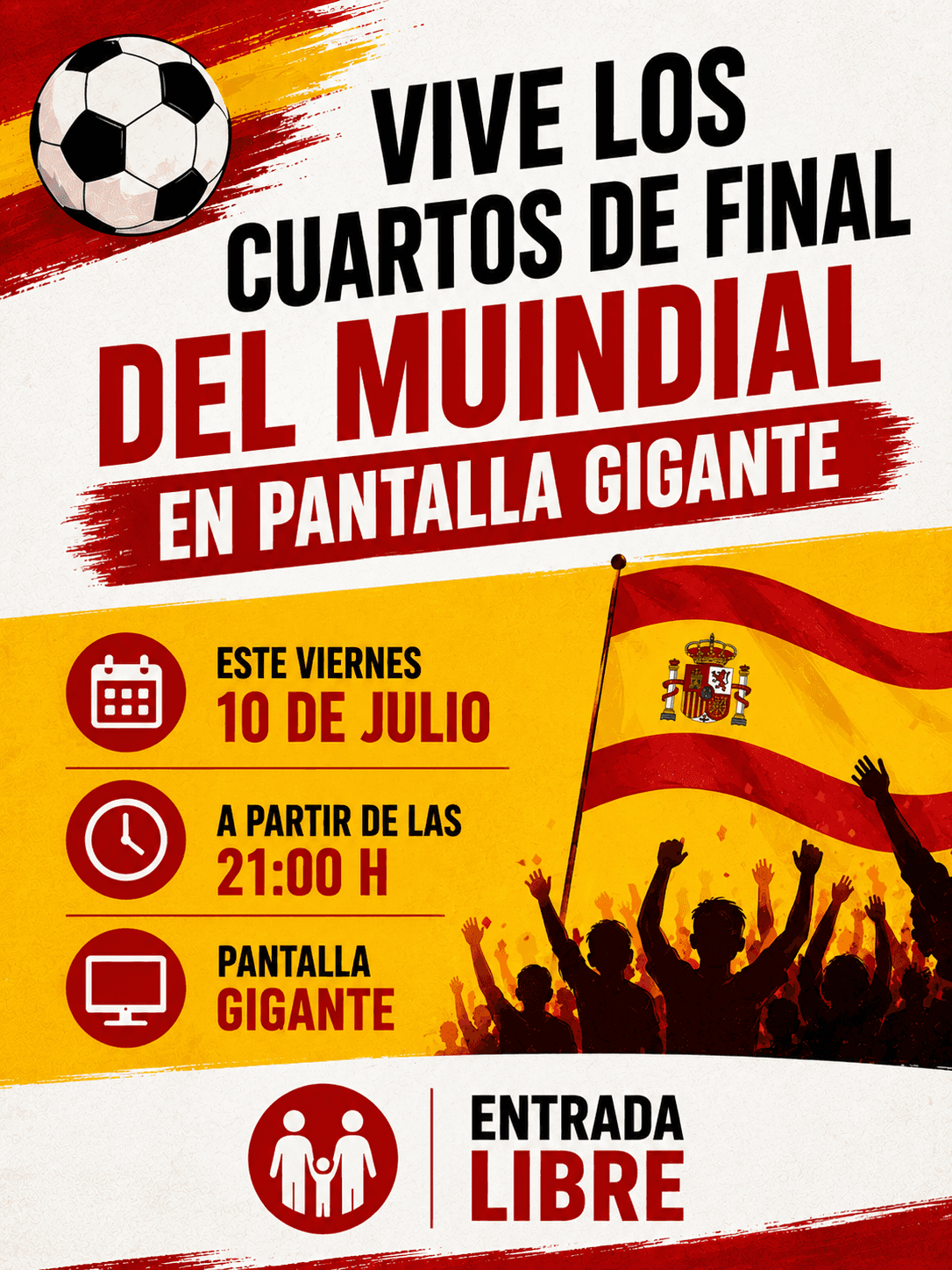 Cuartos de Final del Mundial en Pantalla Gigante