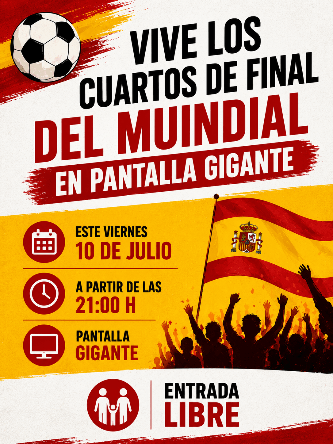 Cuartos de Final del Mundial en Pantalla Gigante
