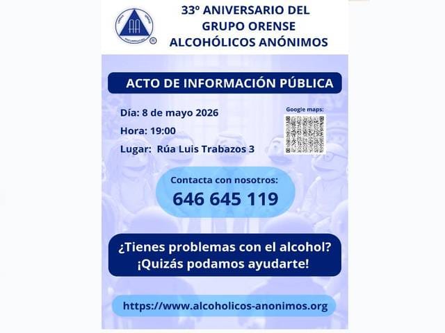 Acto de información pública del 33º aniversario del Grupo Ourense de Alcohólicos Anónimos