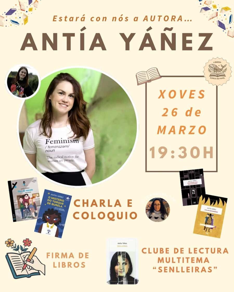 Charla e firma coa autora Ant铆a Y谩帽ez