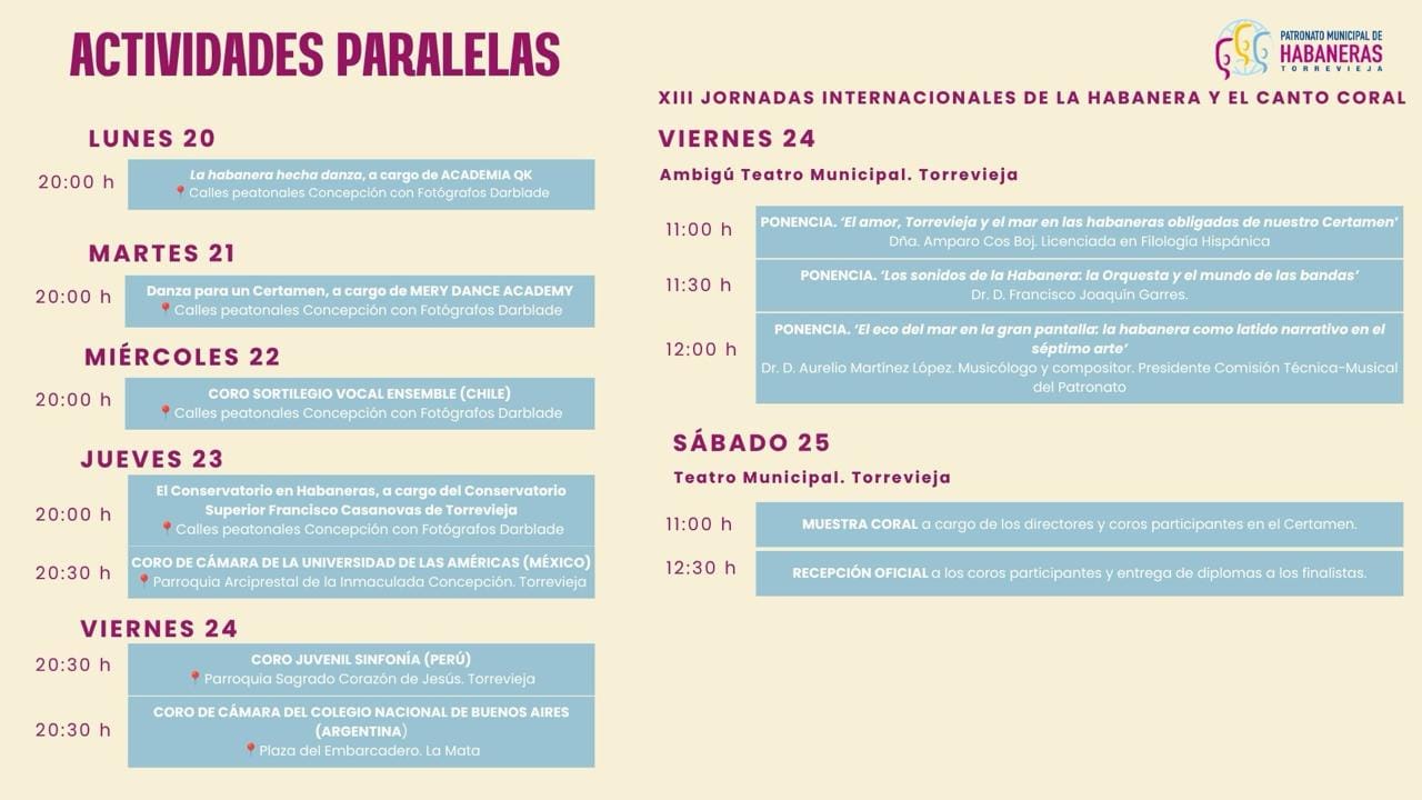 Actividades paralelas al 72 Certamen Coral Internacional de Habaneras y Polifonia