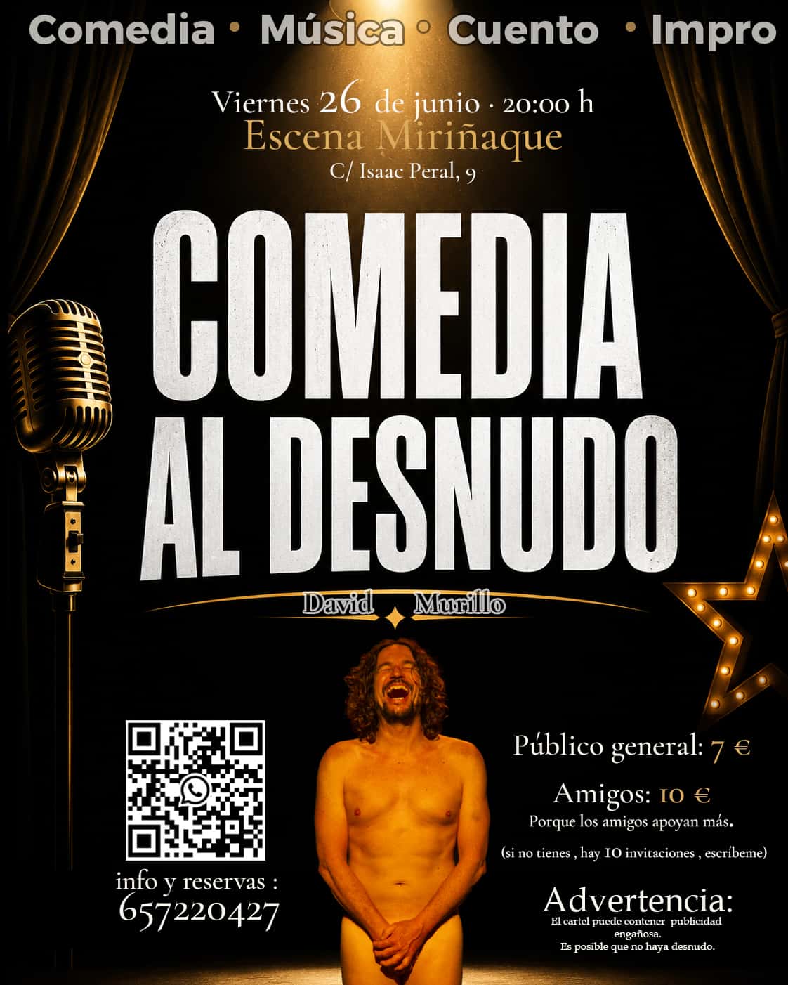 Comedia al Desnudo: humor, música e improvisación con David Murillo