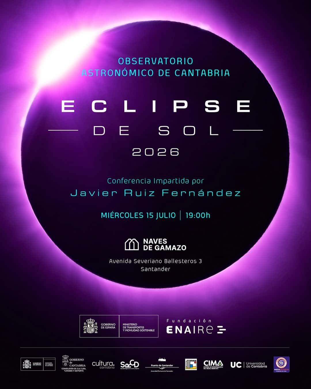 Conferencia 'El eclipse de Sol de 2026' por Javier Ruiz Fernández
