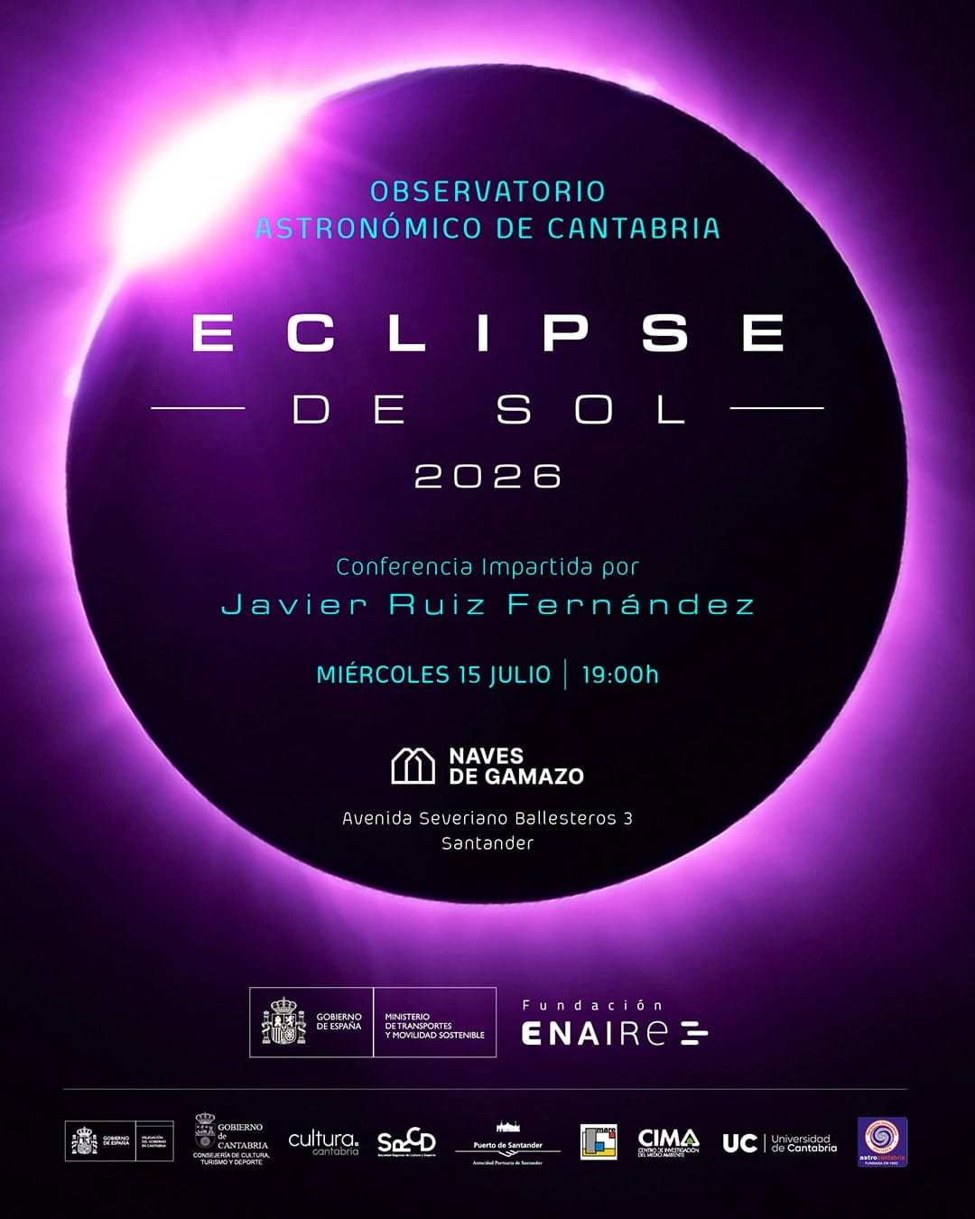 Conferencia 'El eclipse de Sol de 2026' por Javier Ruiz Fernández