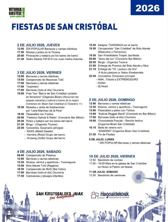 Fiestas de San Cristóbal 2026