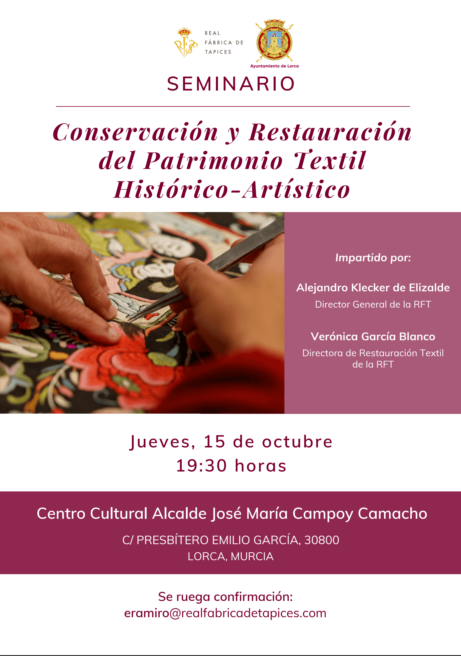 Seminario sobre la conservación y restauración del patrimonio textil histórico artístico