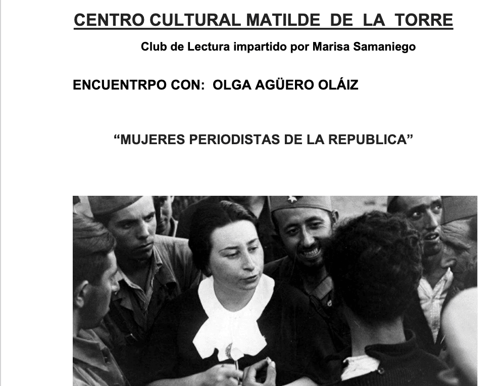 Mujeres Periodistas de la República. Encuentro con Olga Agüero