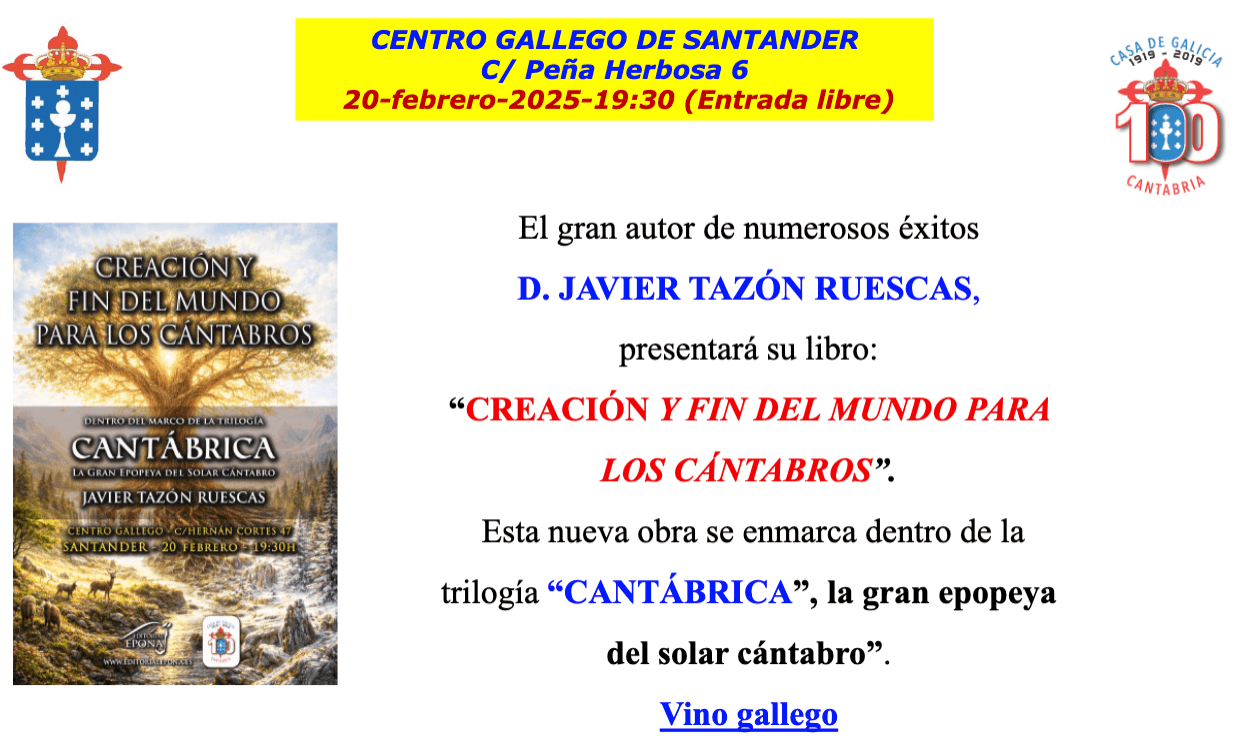 Presentación del libro 'Creación y fin del mundo para los cántabros'