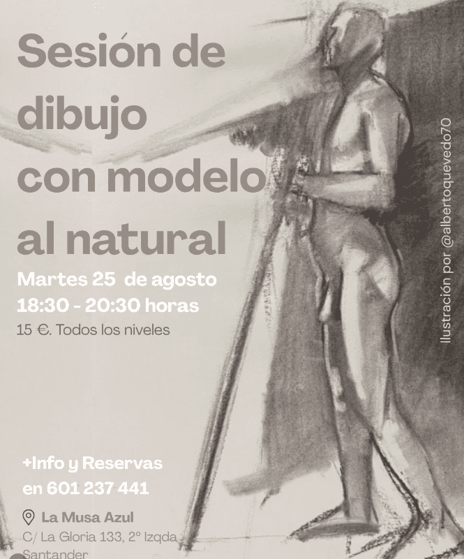 Sesión de dibujo con modelo al natural