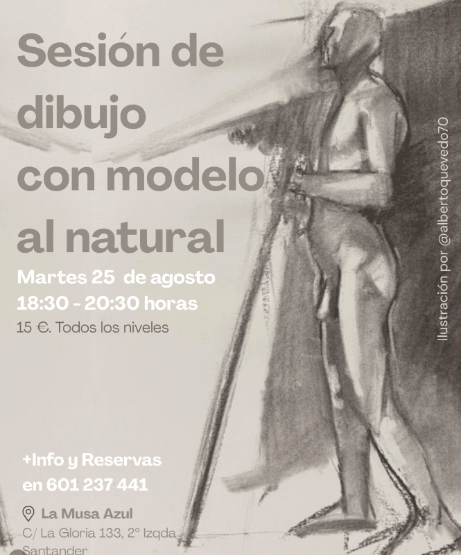 Sesión de dibujo con modelo al natural