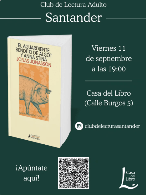 Club de lectura adulto: El aguardiente bendito de Algot y Anna Stina, de Jonas Jonasson