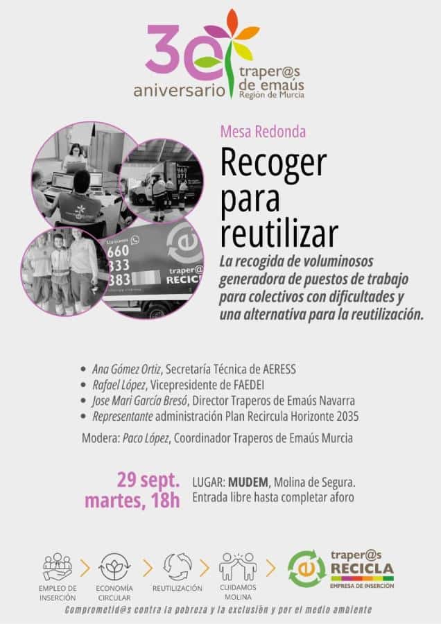 Mesa redonda 'Recoger para reutilizar. La recogida de voluminosos, generadora de puestos de trabajo para colectivos con dificultades y una alternativa para la reutilización'