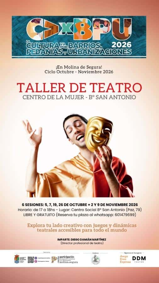 Taller de teatro gratuito en Molina de Segura