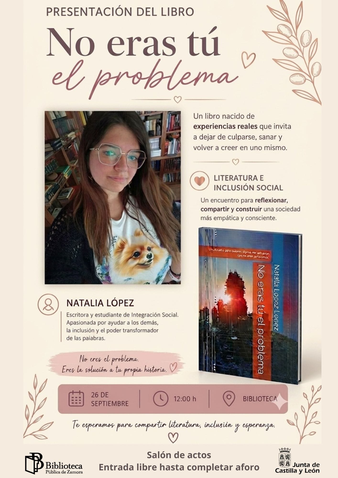Presentación del libro 'No eras tú el problema' de Natalia López