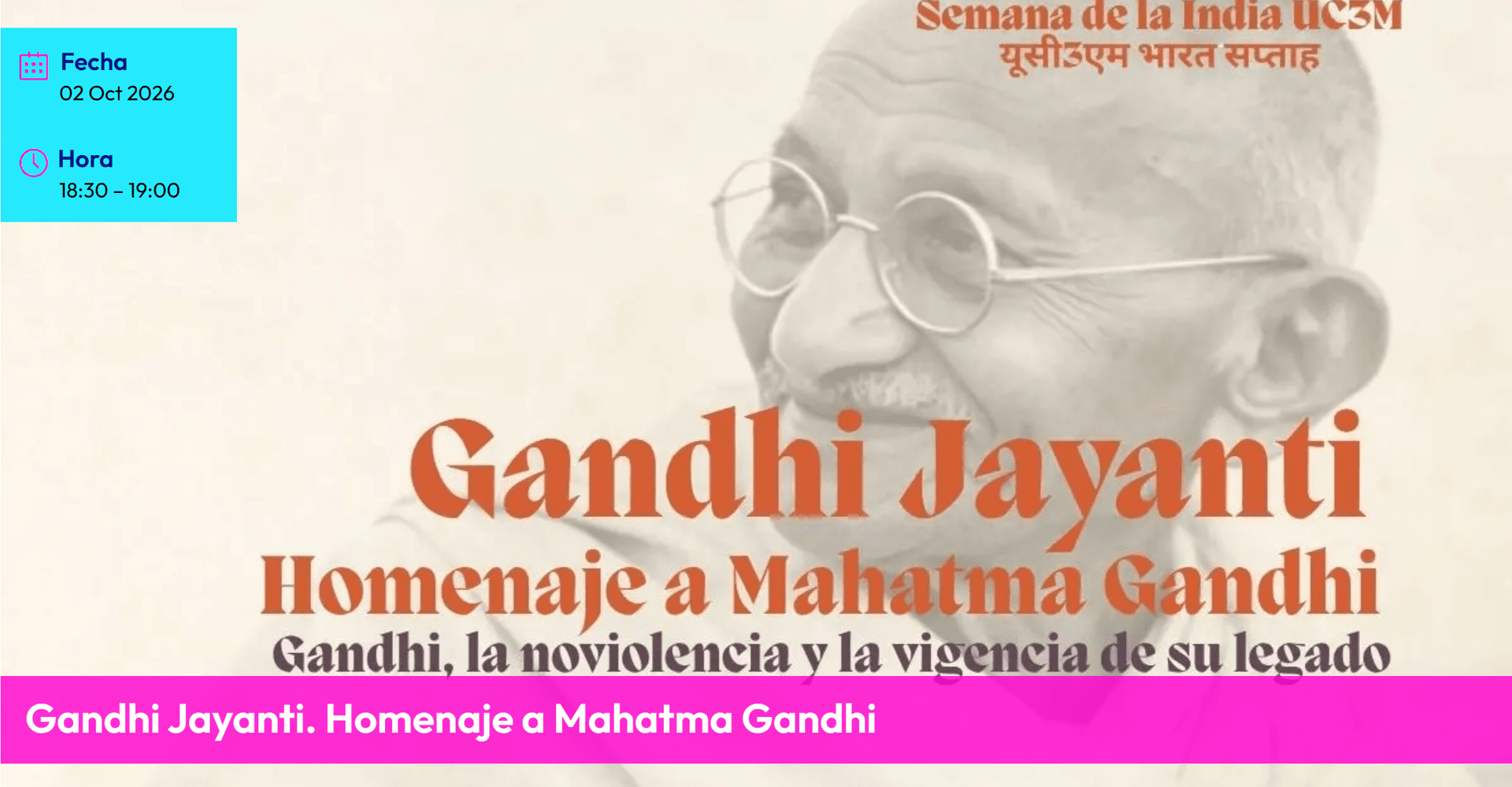 Gandhi Jayanti. Homenaje a Mahatma Gandhi
