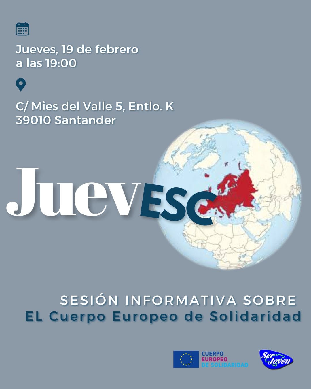 Charla informativa JUEVESC: Cuerpo Europeo de Solidaridad
