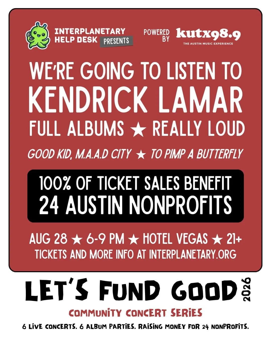 Let's Fund Good: Kendrick Lamar Album Party