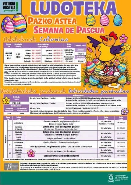 Minicolonias de Pascua 2026