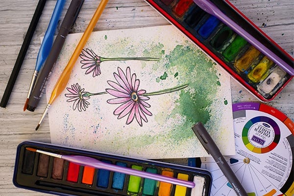 Paint along - Garden Flowers in Watercolour