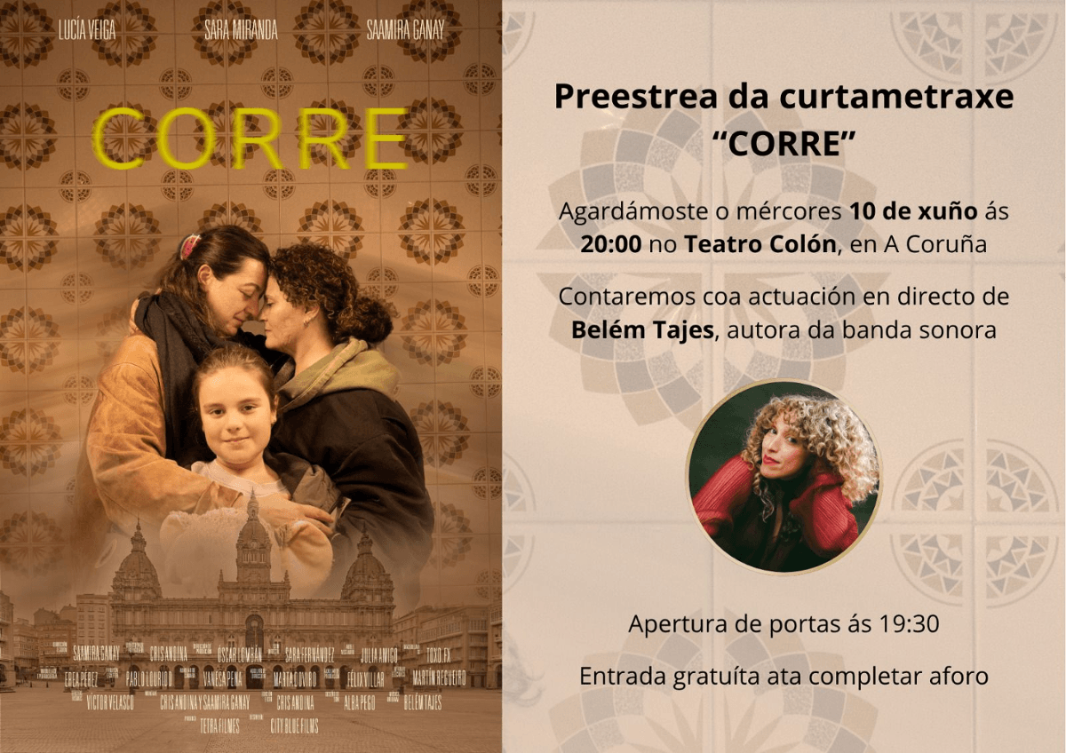 Preestrea da curtametraxe 'Corre'