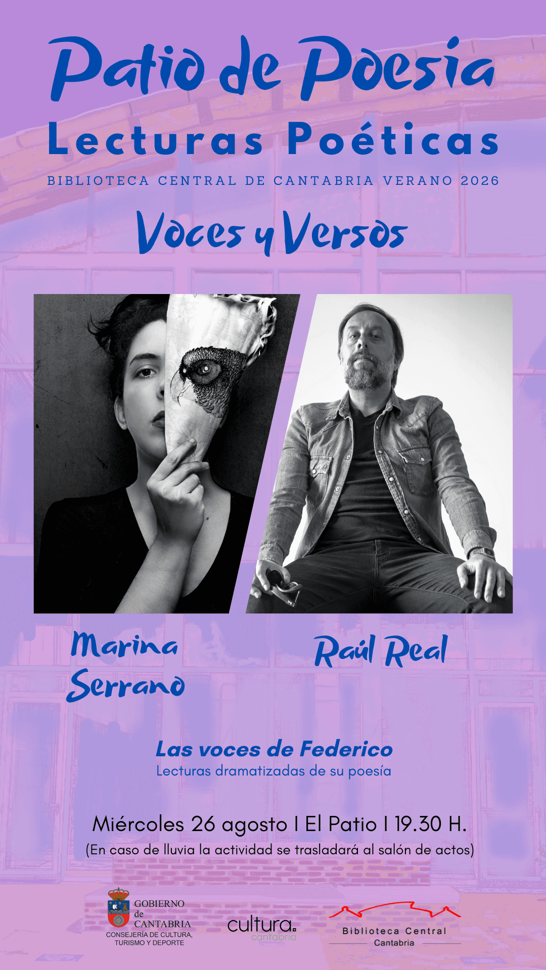 Patio de Poesía 2026: Marina Serrano y Raúl Real