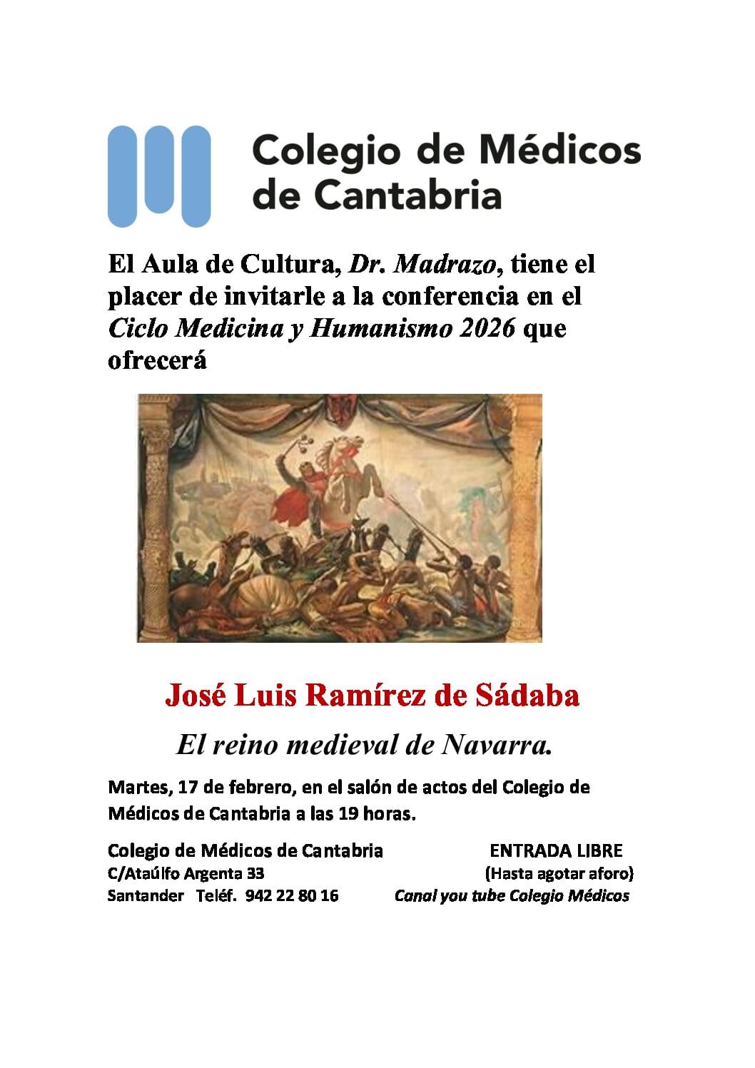 El reino medieval de Navarra, charla impartida por José Luis Ramírez de Sádaba