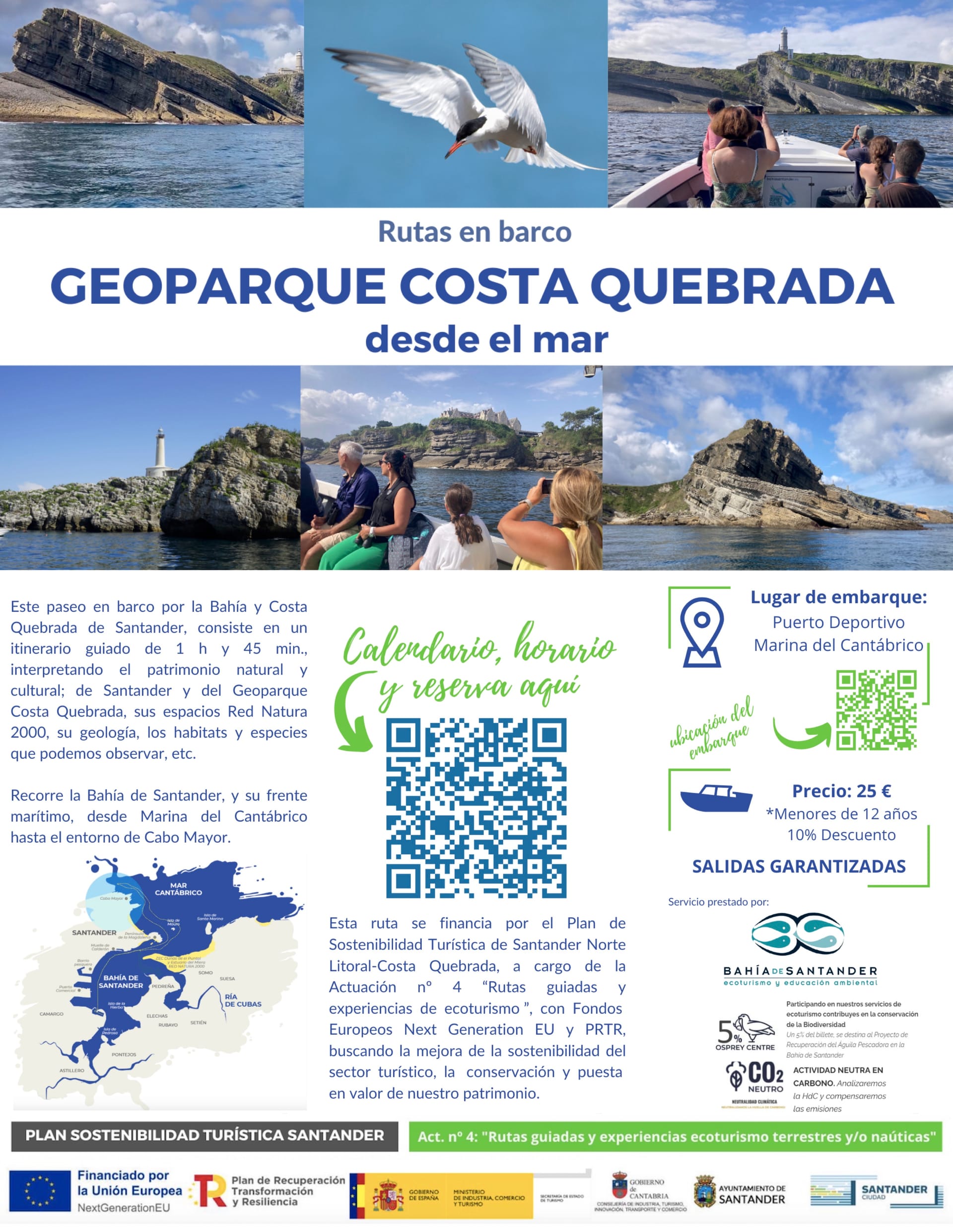 Rutas en barco por el Geoparque de Costa Quebrada