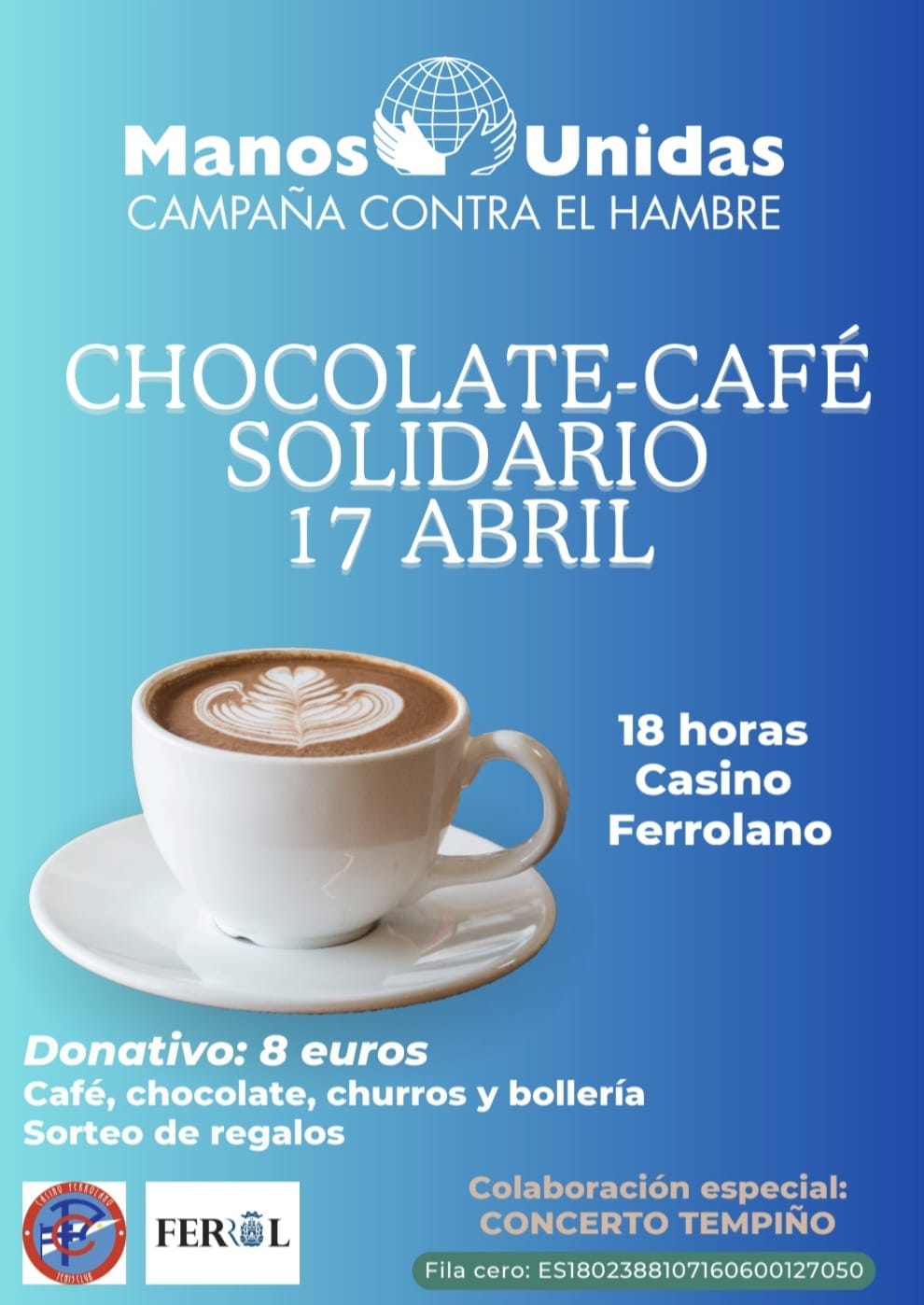 Chocolate-café benéfico de Manos Unidas
