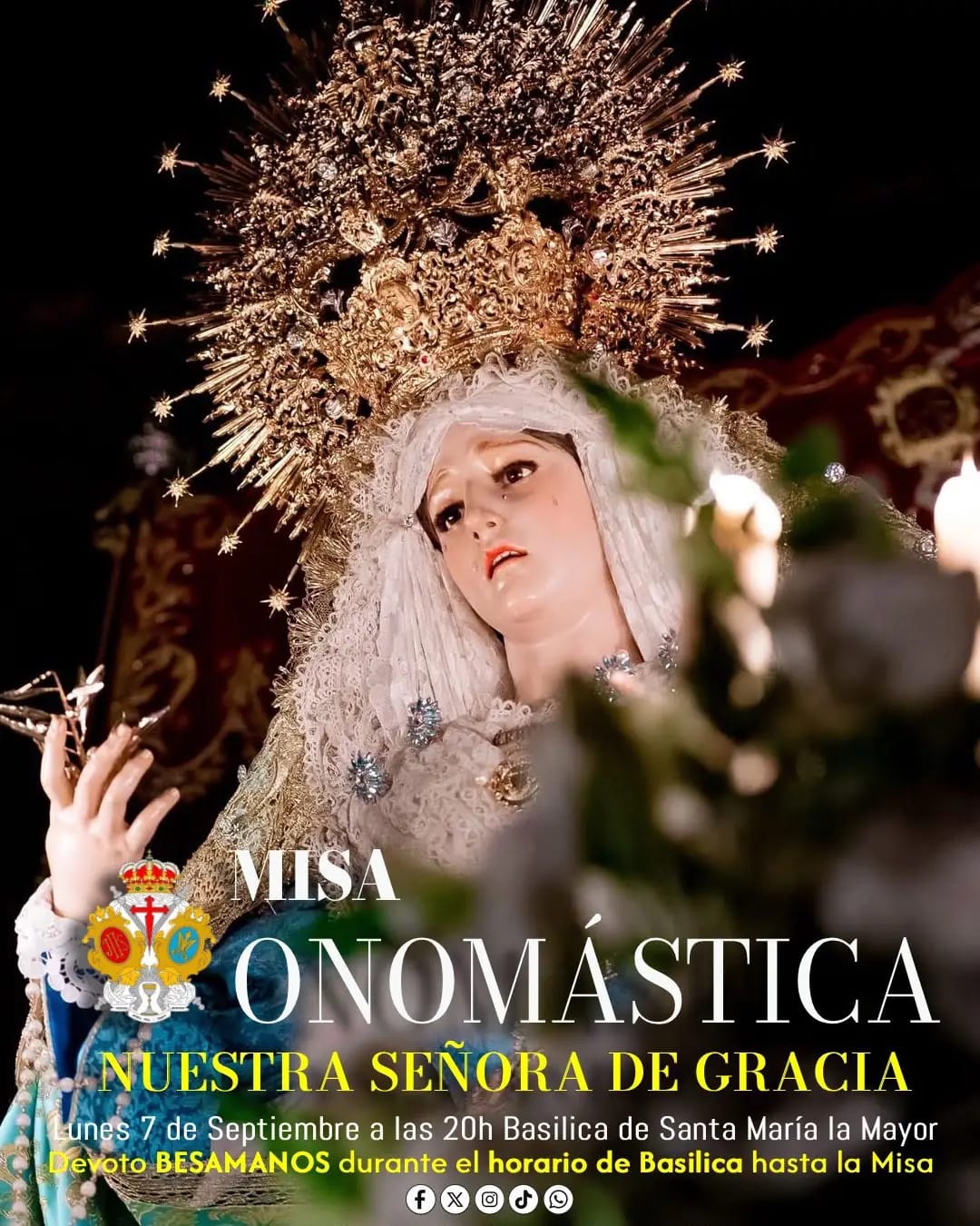 Misa de Onomástica en honor a Nuestra Señora de Gracia