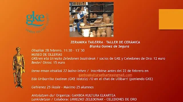 Taller y conferencia sobre cerámica con Blanka Gomez de Segura