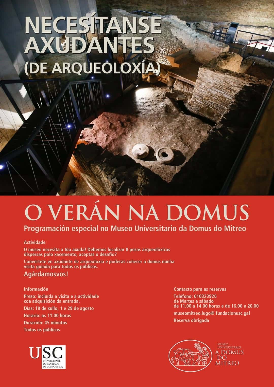 Actividades de verán na Domus do Mitreo