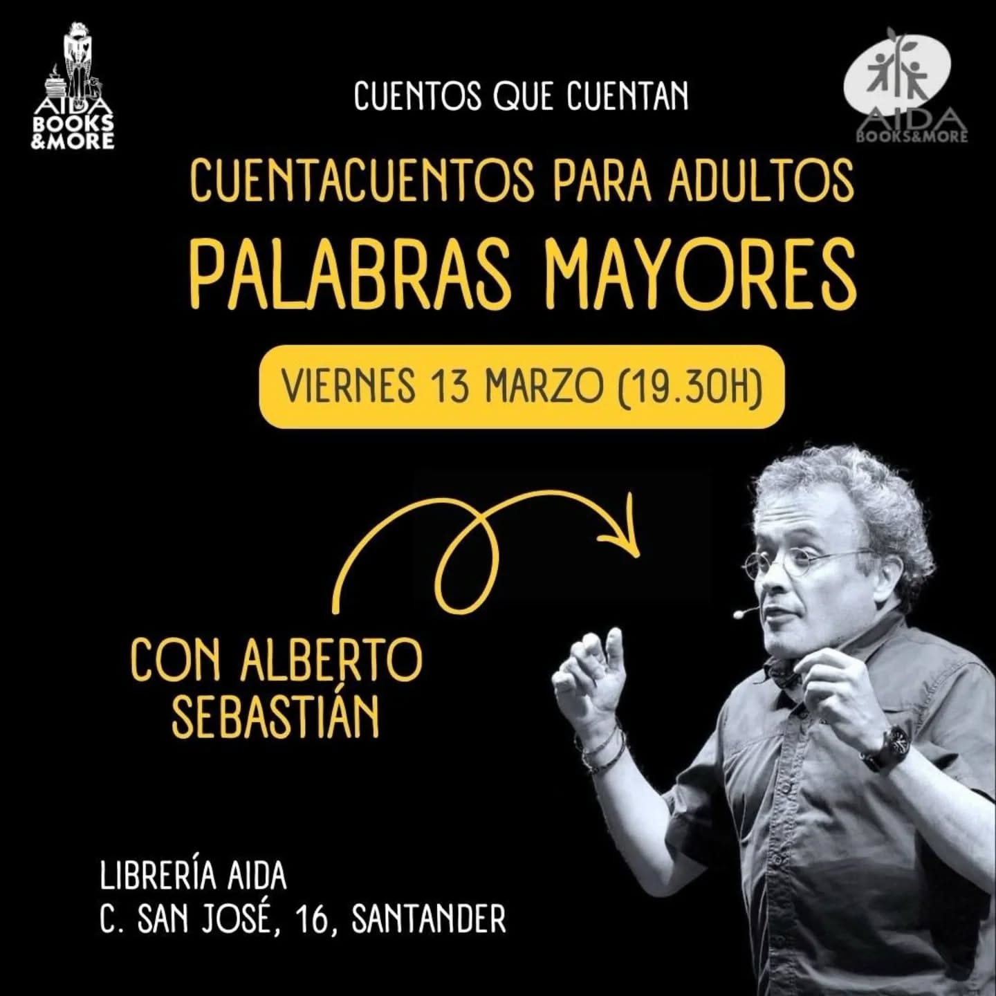 Cuentacuentos para adultos: Palabras Mayores con Alberto Sebastián