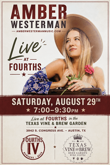 Amber Westerman in the Texas Vine & Brew Garden at Fourths