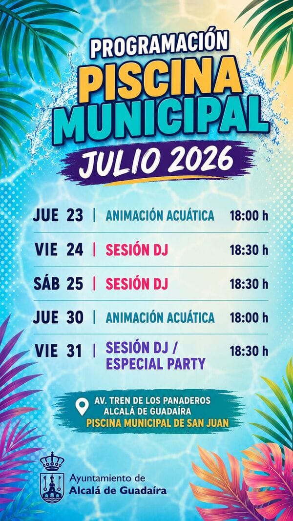 Animación acuática y sesiones DJ en la Piscina Municipal de San Juan