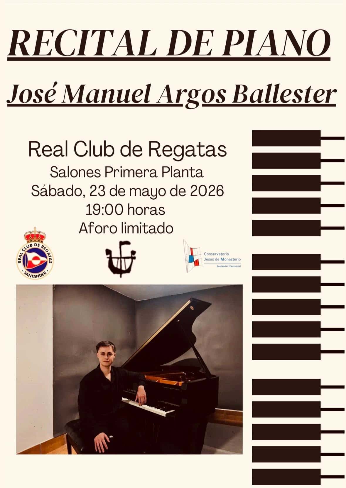 Concierto a cargo del pianista José Manuel Argos Ballesteros