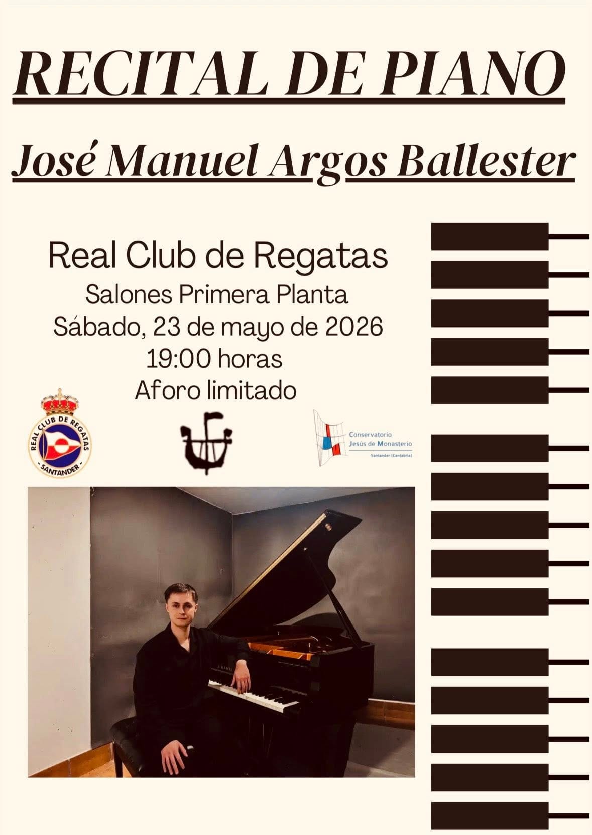 Concierto a cargo del pianista José Manuel Argos Ballesteros