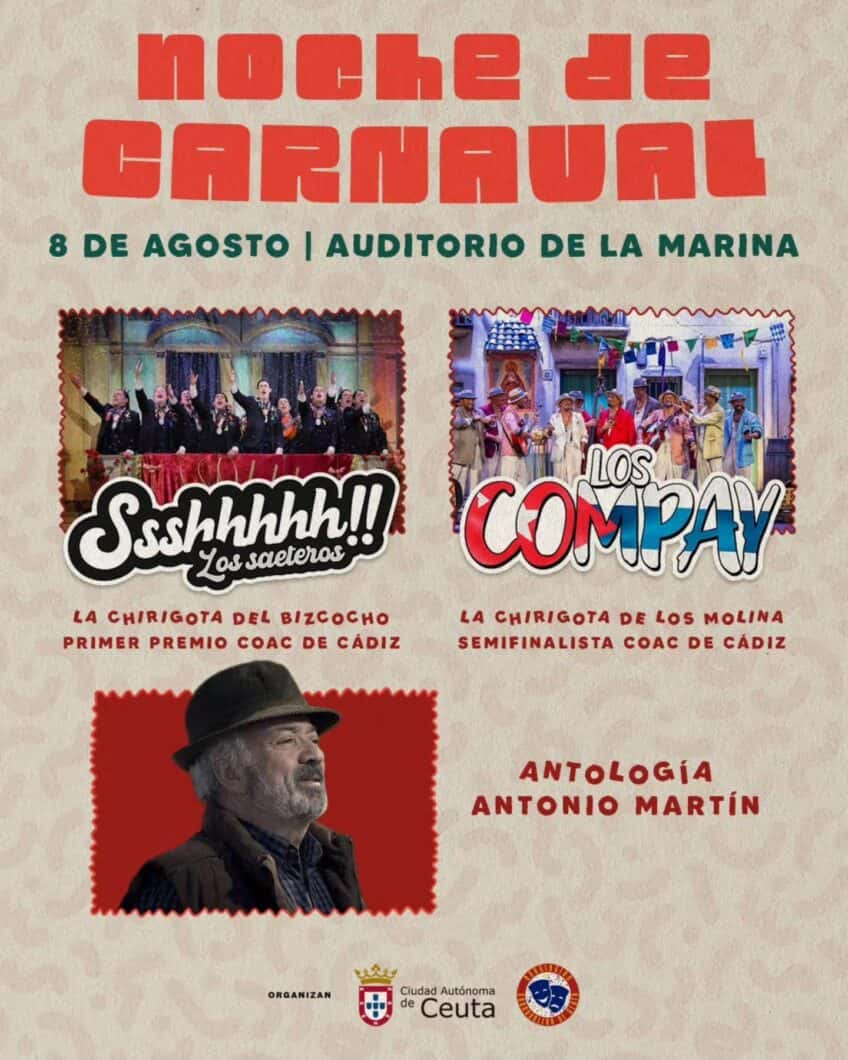 Noche de Carnaval con El Bizcocho, Los Molina y la antología de Antonio Martín
