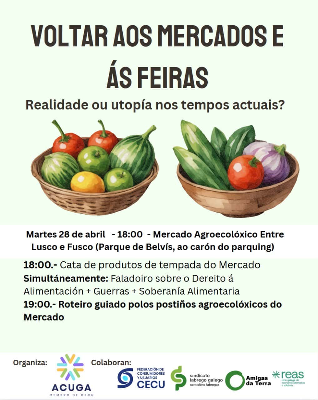 Faladoiro sobre alimentación no Mercado Agroecolóxico Entre Lusco e Fusco